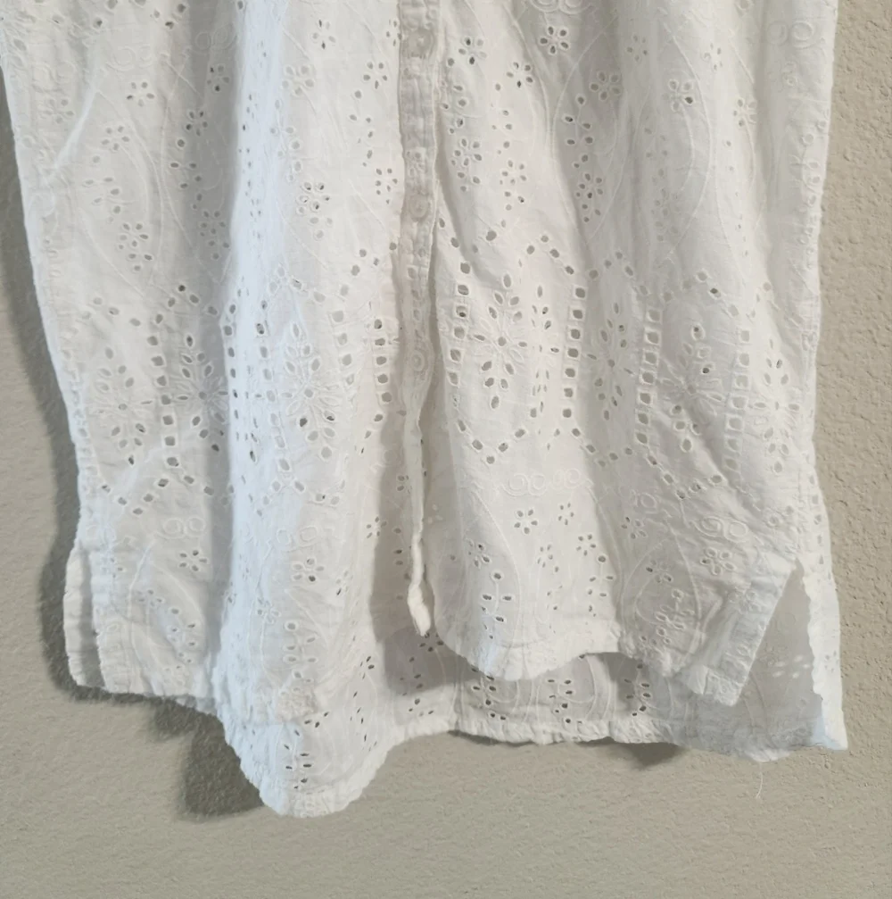 Tuckernuck Women’s Provincial Eyelet s/s button down dress/coverup size large - Picture 8 of 8